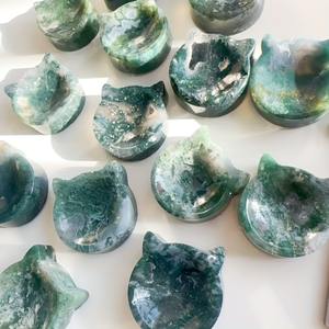 Cuenco de Ágata Musgosa Natural de Alta Calidad para Gatos, Decoración del Hogar Fengshui y Regalo - Product Image 5