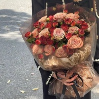Hadiah Ulang Tahun Sahabat Terbaik Buket Bunga Sabun Gelembung Buatan Tangan Mawar Palsu Berwarna Cappuccino Romantis Segar Alami