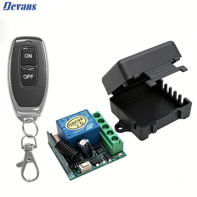 433mhz Wireless Remote Control Switch DC 12V 10A Receiver +RF Transmitter Kit for Garage Gate Motor Light Factory Wholesale