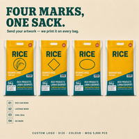 Sac tissé en PP personnalisé avec logo, résistant à l'humidité, impression par gravure, thermoscellable, pour l'emballage du riz, des céréales et de la farine – Vente en gros