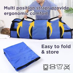 Patient Transport Sheet 120cmx100cm Blue Polyester Waterproof <b>Bed</b> Sheet for <b>Disabled</b> Elderly Mobility Assistance - Product Image 4