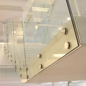 סיכות נירוסטה זכוכית stand off מותאם אישית עם מזג זכוכית בקו עימות עיצוב