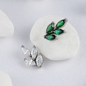 Droit Grand Ti-6AL4V-ELi ASTM F-136 IMPLANT GRADE Titane 16G Marquise CZ Feuille Top Ends <span class=keywords><strong>Oreille</strong></span> <span class=keywords><strong>Piercing</strong></span> Bijoux - Product Image 4