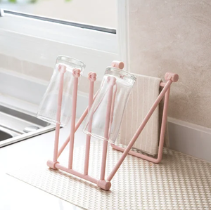 Wholesale Foldable Vertical Cloth <b>Storage</b> Rack for <b>Tabletop</b> Kitchen Towel Non Perforated Water Cup Stor - Product Image 6