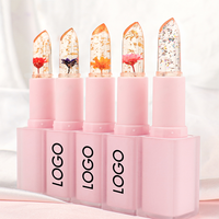Gelée de cristal personnalisée Rouge à lèvres de luxe Marque privée Température Couleur changeante Fleur Rouge à lèvres Hydratant Soin des lèvres Baume à lèvres