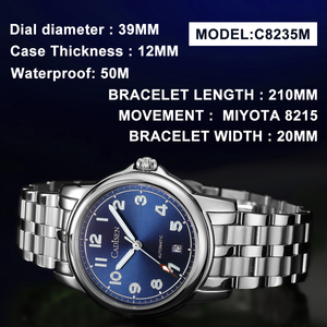 Relojes Mecánicos Automáticos para Hombre <span class=keywords><strong>CADISEN</strong></span>, Novedad de 2024, con Maquinaria MIYOTA, Cristal de Zafiro, Acero Inoxidable, Resistente al Agua - Product Image 2
