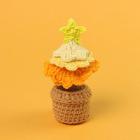Arbre de Noël en crochet fait main 2026, fleurs en crochet pour pot, tricot pour pot, arbre de Noël en crochet
