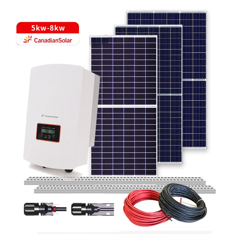 Солнечная энергетическая система для домашнего монтажа на крыше, 5 кВт, 7 кВт, 8 кВт, продажа с завода в Китае