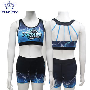 Abbigliamento sportivo su misura sublimazione schienale <span class=keywords><strong>Cheerleading</strong></span> corto e reggiseno - Product Image 1