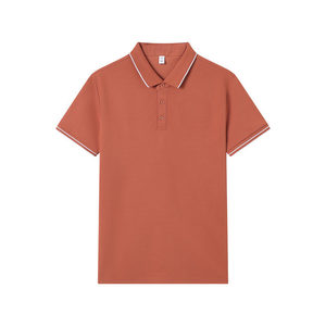 Camisa polo de color sólido, algodón, ribete en contraste, cuello vuelto, manga corta para hombres y mujeres, uso diario - Product Image 4