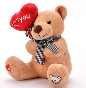 Orsacchiotto Personalizzato per San Valentino con Palloncino a <span class=keywords><strong>Cuore</strong></span> '<span class=keywords><strong>Ti</strong></span> <span class=keywords><strong>Amo</strong></span>', <span class=keywords><strong>Peluche</strong></span> Imbottito in Cotone PP - Product Image 1