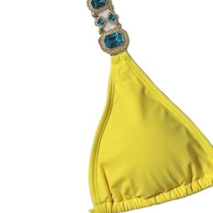 ชุดบิกินี่ดีไซน์ใหม่สุดหรูแบบชิ้นเดียว ชุดว่ายน้ำเซ็กซี่ทรงสามเหลี่ยม ลายจุด/สีพื้น/ลายพิมพ์ด้านหน้า สำหรับผู้หญิง - Product Image 3