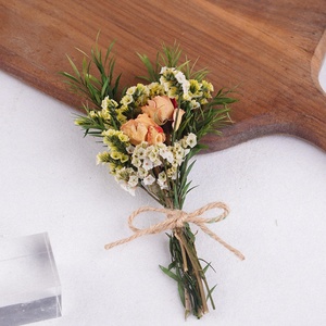 Bouquet de fleurs séchées miniatures fourni par l'usine, petites fleurs décoratives, queues de lapin, feuilles d'eucalyptus, bouquet de fleurs séchées - Product Image 6