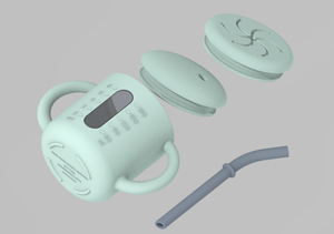 Taza de pajita de silicona 2 en 1 sin BPA para niños pequeños con tapa para aperitivos, ventana de medición transparente de 180ml para que mamá vea <span class=keywords><strong>cuánto</strong></span> bebe el bebé - Product Image 3