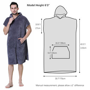 RTS Hot Sale Hooded Polyester Beach Poncho <b>Towel</b> <b>Microfiber</b> High Quality Wearable <b>Bath</b> <b>Towels</b> With Pocket - Product Image 3