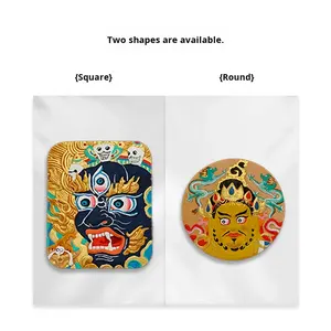 Wipe Tangka, pendentif miniature portable en cuir sculpté à la main, peint à la main tibétain, artisanal, tendance nationale, Zhakiram, impression 6 couleurs - Product Image 5