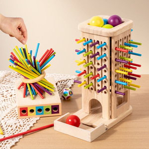 Giocattoli Educativi per Bambini, Gioco in Legno Tre in Uno, Puzzle per la Cognizione dei Colori, Gioco da Tavolo Interattivo Genitore-Figlio, Regalo - Product Image 1