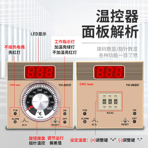 Controlador de Temperatura Digital con Indicador Yuanhuang Technology 96VD, 96x96mm, 220V, 15A, Instalación por Perforación - Product Image 3