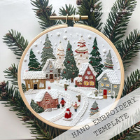 Kit de bricolage en tissu de coton brodé à la main pour Noël, arbre de Noël et cadeau, best-seller sur Etsy pour l'exportation