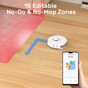 หุ่นยนต์ดูดฝุ่นถูพื้นอัจฉริยะ Tuya WiFi พร้อมระบบนำทางด้วย Lidar 360 องศา แรงดูด 4000Pa ทำงานร่วมกับ Alexa และ Google Home พร้อมระบบกลับฐานชาร์จอัตโนมัติ - Product Image 5
