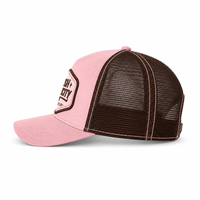 Gorra Trucker de Malla Rosa Marrón al por Mayor con Logotipo Bordado en 3D, Gorra de Béisbol de Moda Urbana para Mujer, Verano, Exterior, Snapback