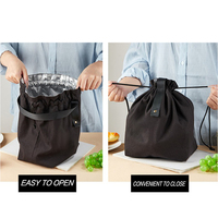 Nouveautés Sac isotherme pour déjeuner en toile Logo personnalisé Sac isotherme simple pour pique-nique en coton pour les employés de bureau