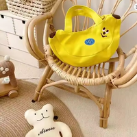 Sac fourre-tout en toile en forme de banane, sac à main mignon de dessin animé, sac à bandoulière quotidien pour femme, sac en toile à motif de fruits Kawaii
