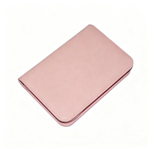 Classeur de cartes à collectionner personnalisé à 4 pochettes en cuir et PVC avec fermeture éclair et motif de sac à documents - Product Image 5