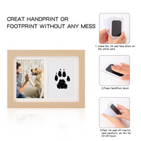 Cadre pour empreintes de pattes d'animaux de compagnie à faire soi-même avec tampon d'encre, cadre photo souvenir pour pattes de chien et de chat, cadre de présentation commémorative pour animaux de compagnie