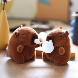 Kawaii 15cm Stock Cute Plush Capybara Custom <strong>Bear</strong> Toy with Claw Machine Hamburg Bee Dinosaur Frog Design - Product Image 5