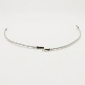 YIWANG Fashion Metal 150mm Stainless Steel Wire Rope Cable Black White <b>Key</b> <b>Ring</b> - Product Image 3