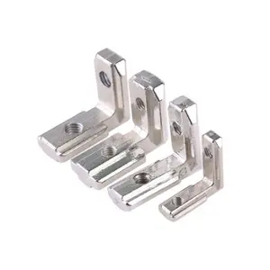 Soportes de unión de conector de esquina Interior en forma de L con ranura en T para muebles, para perfil de aluminio 4040