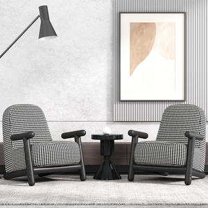 <b>Sofa</b> Chair Single Italian Style Houndstooth Pattern Comfortable <b>Seat</b> <b>Cushion</b> Modern Minimalist Living Room Chair - Product Image 4