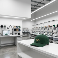 Casquettes de baseball en sergé de coton structuré à 6 panneaux, noires, brodées en 3D avec fil doré, vente en gros