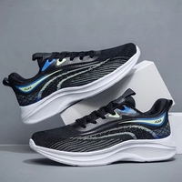 Chaussures de course pour hommes en maille grande taille, respirantes et légères, pour l'été, décontractées et sportives, avec logo imprimé en 3D, exportation transfrontalière