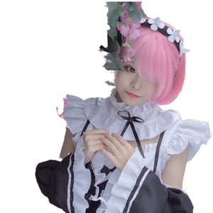 Re Zero Plus Size Rem Ram Cosplay Maid Outfit Women Polyester Summer 2022 Game Anime Role Playing - Product Image 4