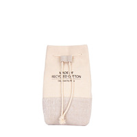 Pochette de voyage personnalisée en coton recyclé naturel et en jute avec cordon de serrage, sac cosmétique