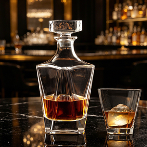 Ensemble de carafe à whisky en cristal sans plomb de luxe de 700 ml avec bouchon en verre pour la décoration de bar à domicile - Product Image 5