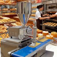 Machine de remplissage automatique portable ZD200E-A avec convoyeur 20x100cm pour petites productions de pâtisseries, cupcakes, beignets, crèmes et garnitures