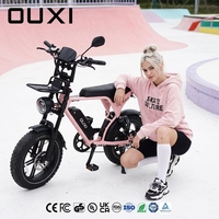 OUXI Junior Mini Fatbike 16 X 4.0 Pneus Larges 250W 36V 10.4Ah Protection de Chaîne Béquille Vélo Électrique Fat Bike V8 pour une Conduite Amusante