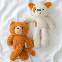 Venta al por mayor de animales de peluche de piernas largas lindo oso y cachorro edredón con técnica bordada regalo de cumpleaños para niños