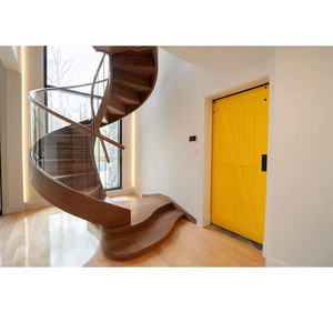 <span class=keywords><strong>Escalier</strong></span> Courbé Sur Mesure avec <span class=keywords><strong>Marches</strong></span> en Bois, <span class=keywords><strong>Escalier</strong></span> en Arc, Contre-<span class=keywords><strong>escalier</strong></span> Fermé, Balustrade en Verre - Product Image 5