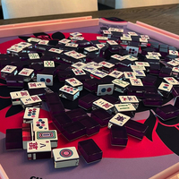 Jeu de Mahjong Américain Série Porte-Bonheur Gravée, Tuiles en Acrylique, 160 Pièces, pour le Divertissement
