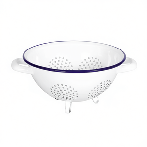 KARL KRGER <b>Colander</b> Husum White With Blue Rim 30 Cm For Kitchen Use - Product Image 2