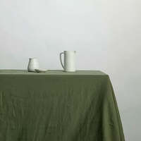 Nappe en lin délavé, résistante aux plis, rectangulaire, pour mariage, restaurant, décoration intérieure - Vente en gros usine