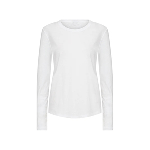 Camiseta de Manga Larga para Mujer, Ecológica, 100% Algodón, Acabado Opaco, Color Sólido, Tallas Grandes Disponibles, Impresión Personalizada, Venta al Por Mayor - Product Image 1
