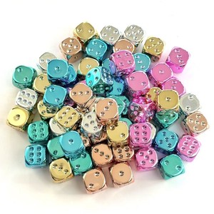 Creative Metallic <b>Dice</b> 16mm Electroplated Rounded Corners Acrylic Silver Durable For Chess And Card Games - Product Image 1
