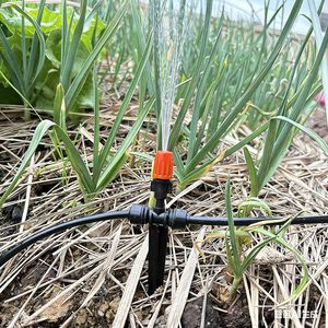 Schnellanschlussdüse, niedrig einstellbare Düse, orange Zerstäubungsdüse, 2 PE-Rohre, Garten, automatische Bewässerung, Kühlung, Staubentfernung, Tropfer - Product Image 4