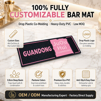 Tapis de bar en PVC personnalisé, tapis de protection pour bar, tapis antidérapant anti-déversement avec logo moulé bicolore pour bar à cocktails, bar à bière, bar à pub, comptoir