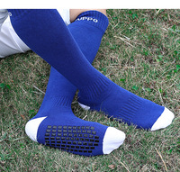 Chaussettes de sport montantes pour hommes, design football, antidérapantes en caoutchouc, séchage rapide, antibactériennes, en Spandex/Polyester/Coton